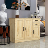 Modern Wood Buffet Sideboard With 2 Doors&1 Storage And 2drawers -Entryway Serving Storage Cabinet Doors-Dining Room Console, 43.3 Inch, Oak
